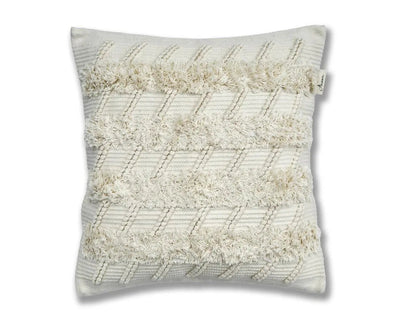 Hand Woven Cushion Cover in Shaggy Style - Natural