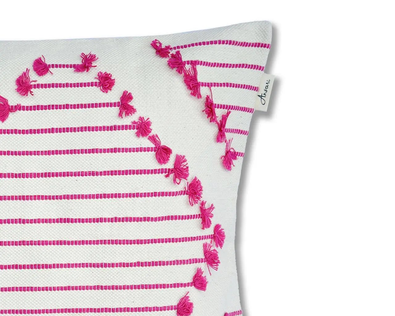 Handcrafted Cushion Cover - Elegant Diamond Design for Home Decor