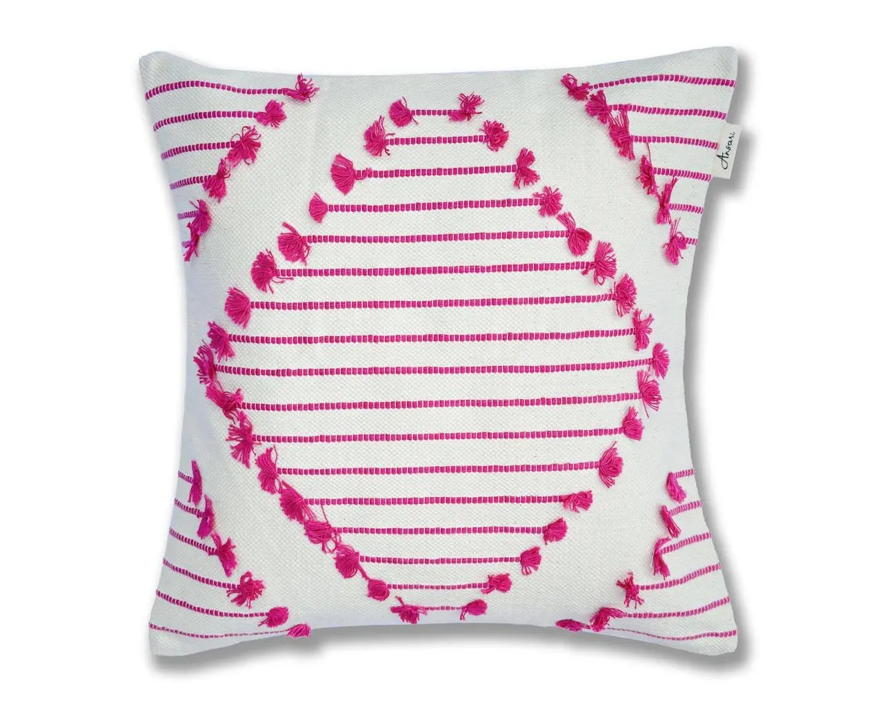 Handcrafted Cushion Cover - Elegant Diamond Design for Home Decor