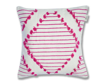 Handcrafted Cushion Cover - Elegant Diamond Design for Home Decor