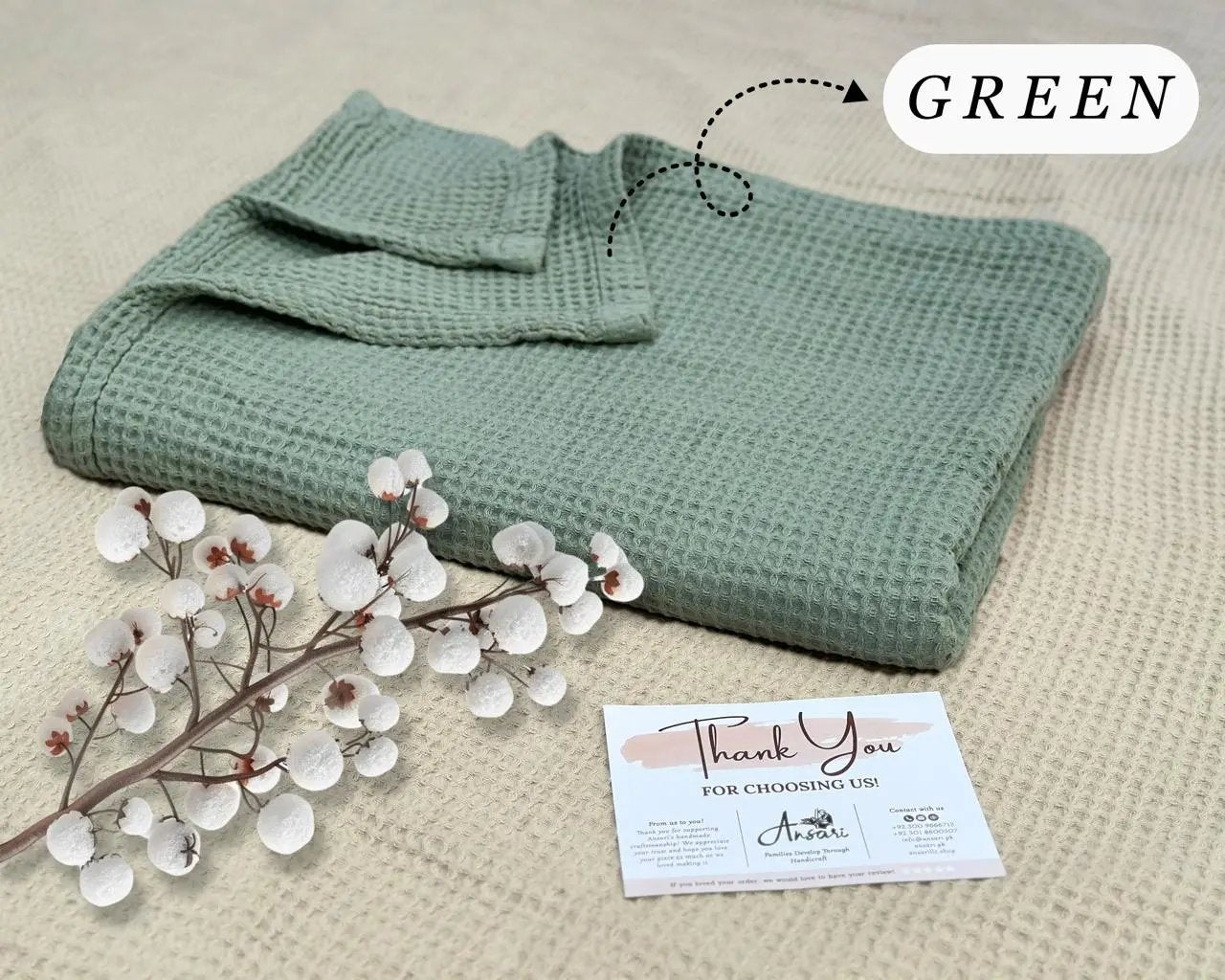 Cotton Waffle Throw Blanket for Cozy Comfort