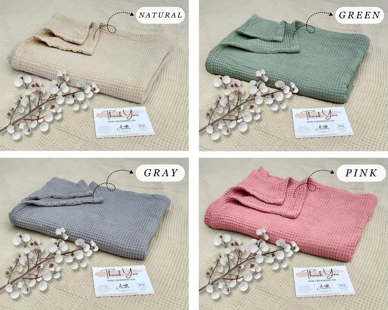 Cotton Waffle Throw Blanket for Cozy Comfort