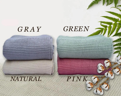Cotton Waffle Throw Blanket for Cozy Comfort