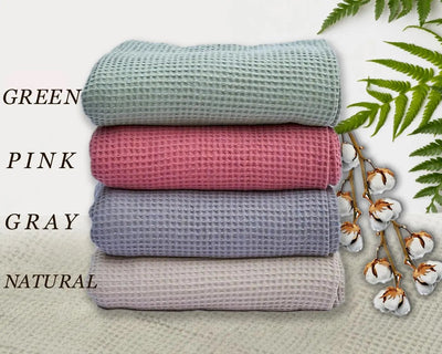 Cotton Waffle Throw Blanket for Cozy Comfort
