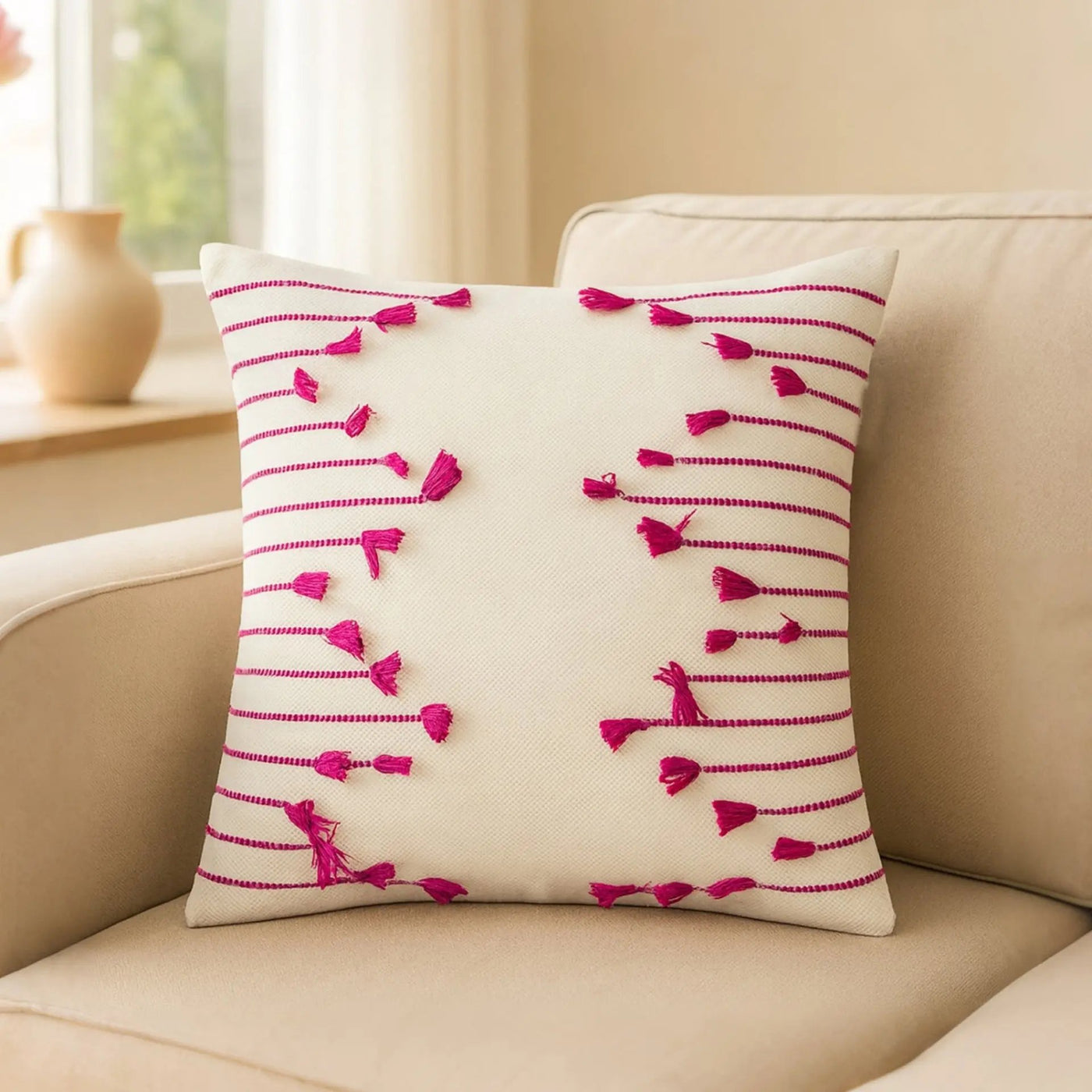 Handcrafted Cushion Cover - Unique Artisan Design for Home Decor