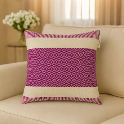 Hand Crafted Pink Cushion Cover - Natural Accent